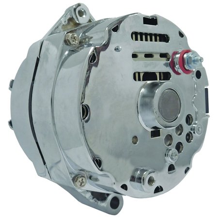 WAI GLOBAL Alternator, ALTDR 10SI 1WIRE CHROME, 65 Amp12 Volt, CW, 1Wire System, Chrome, 1Groove Pulley 7127-SECN